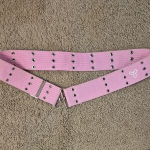 TNA Vintage Pink Canvas Belt with Silver Accents